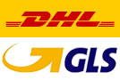 Versand mit DHL bis 30 kg, mit GLS über 30kg