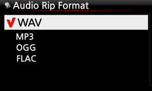 CocktailAudio X30 Ripping-Format Auswahl