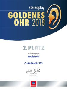 Goldenes Ohr 2018 AUDIO 2. Platz X35 Musikserver